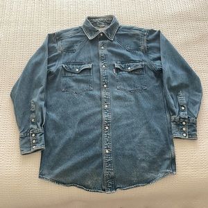 Vintage Carhartt Denim Western Shirt - Mens Size M